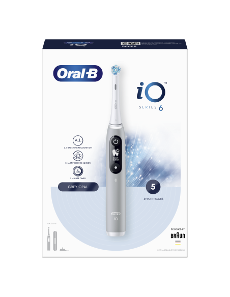 iOM6.1A6.1K Oral-B iO6 Elektrinis Dantų Šepetėlis Grey Opal