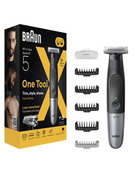 XT5100 Braun Series X Habemetrimmer/Piirel, Pardel ja Kehahoolduskomplekt Meestele