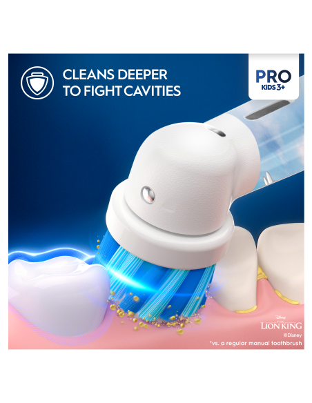 D103.413.2KX Vitality PRO Kids 3+ Lion King Elektrinis Dantų Šepetėlis + Kelioninis Dėklas