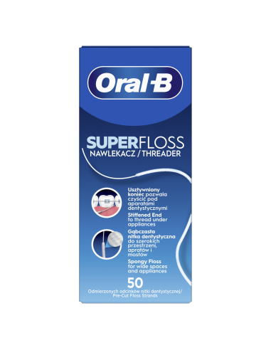 Oral-B Super Sukarpytas Dantų Siūlas, 50 vnt.