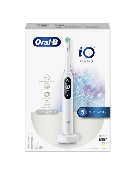 iOM7.1A1.1BD Oral-B iO7 Elektrinis Dantų Šepetėlis White Alabaster
