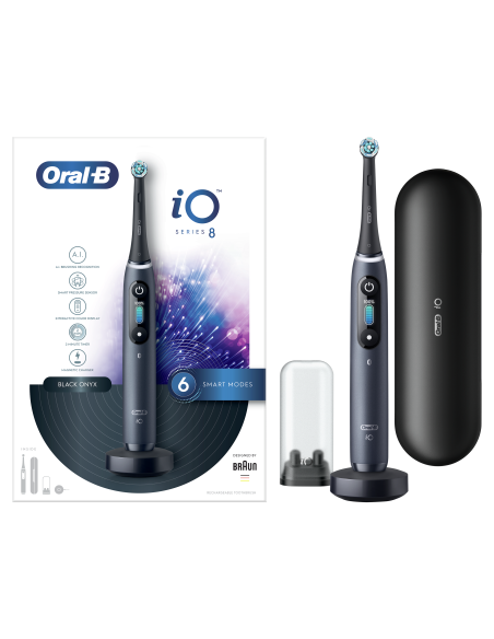 iOM8.1B2.2BD Oral-B iO8 Elektrinis Dantų Šepetėlis Black Onyx
