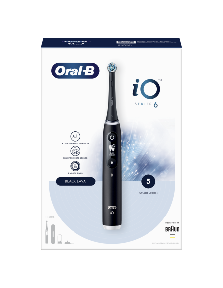 iOM6.1B6.3DK Oral-B iO6 Elektrinis Dantų Šepetėlis Black Onyx