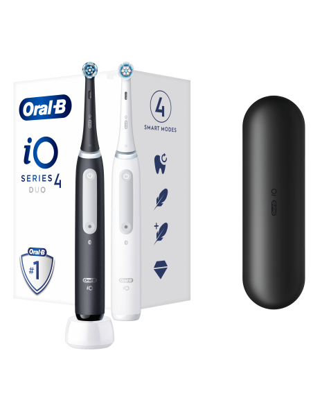 iOG4d.2J6.2K Oral-B iO4 Elektrinis Dantų Šepetėlis Duo Pack Matt Black+Quite White