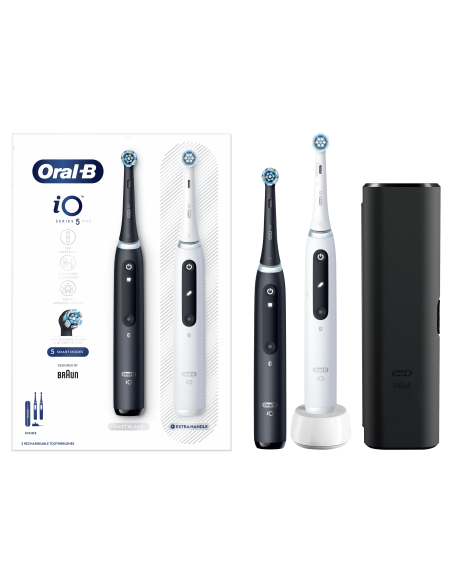 iOG5d.2J6.2K Oral-B iO5 Elektriskā Zobu Birste Duo Pack Matt Black+Quite White