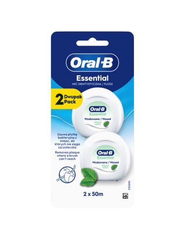 Oral-B Essential Mint Zobu Diegs, Ar Vasku, 2×50 m