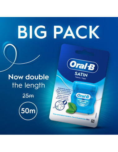 Oral-B Satin Tape Mint Vahatatud Hambaniit 50 m