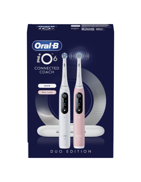 Oral-B iO6 Duo Pack elektriline hambahari White + Pink Sand Extra käepide +TC