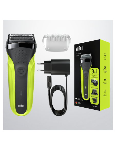 300BT Series 3 Shave & Style skuveklis trīs vienā ar precīzu trimmeri un piecām ķemmēm