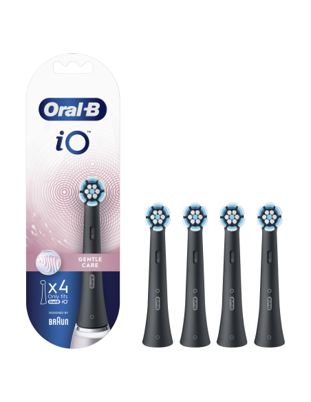SB-4 Oral-B iO Gentle Care Black nomaināmie pieaugušo zobu birstes uzgaļi. 4 gab.