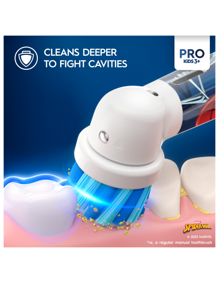 D103.413.2K Vitality PRO Kids Elektrinis Dantų Šepetėlis 3+ Spiderman