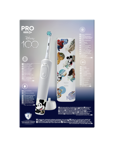 D103.413.2KX_D Vitality PRO Kids 3+ Disney 100 Elektrinis Dantų Šepetėlis + Kelioninis Dėklas