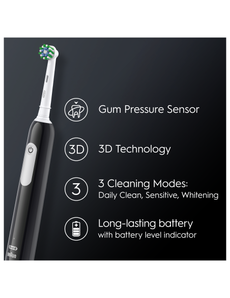 D305.513.3 Pro Series 1 Elektrinis Dantų Šepetėlis Black Cross Action