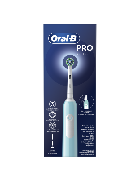 D305.513.3 Pro Series 1 Elektrinis Dantų Šepetėlis Caribbean Blue Cross Action