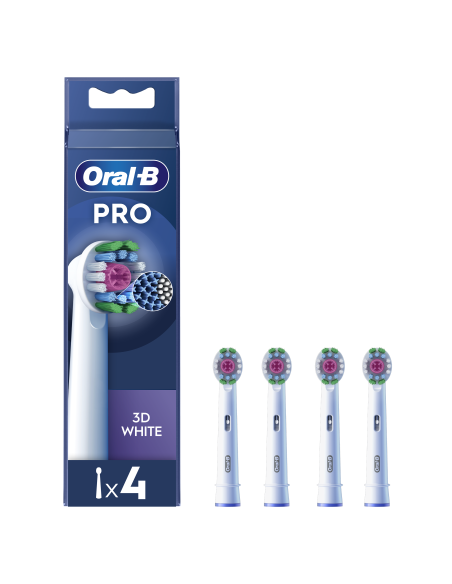 Oral-B EB18-4 3D White Pro Dantų Šepetėlio Galvutės, 4 Vnt.