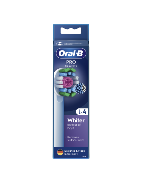 Oral-B EB18-4 3D White Pro Dantų Šepetėlio Galvutės, 4 Vnt.