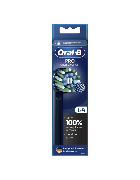 Oral-B EB50-4 Cross Action Pro Black Dantų Šepetėlio Galvutės, 4 Vnt.