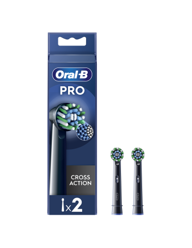 Oral-B EB50-2 Cross Action Pro Black Dantų Šepetėlio Galvutės, 2 Vnt.