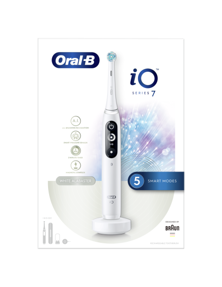 iOM7.1A1.1BD Oral-B iO7 Elektrinis Dantų Šepetėlis White Alabaster