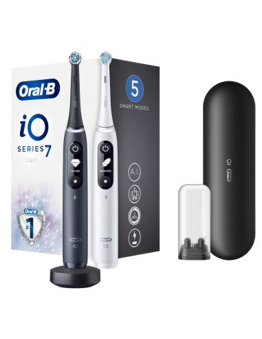 iOM7D.2H2.2BD Oral-B iO7 Duo Pack  Elektrinis Dantų Šepetėlis White/ Black Onyx