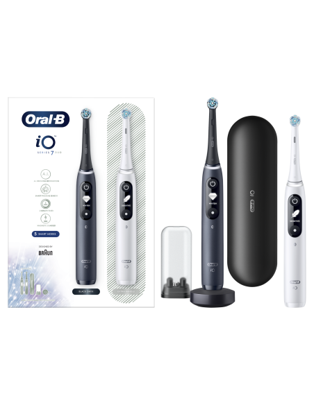 iOM7D.2H2.2BD Oral-B iO7 Duo Pack  Elektrinis Dantų Šepetėlis White/ Black Onyx