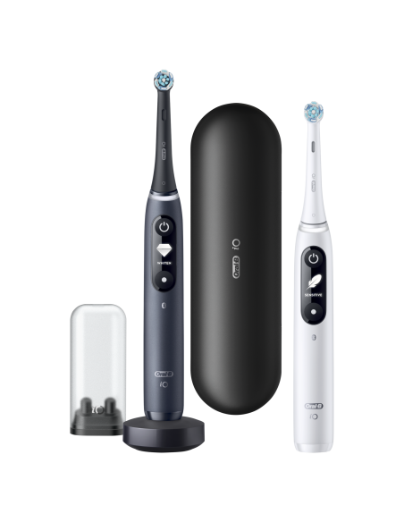 iOM7D.2H2.2BD Oral-B iO7 Duo Pack  Elektrinis Dantų Šepetėlis White/ Black Onyx
