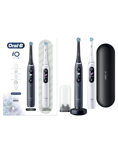 iOM8d.2H2.2BD Oral-B iO8 Elektrinis Dantų Šepetėlis Duo Black/White