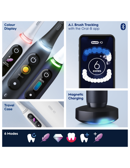 iOM8d.2H2.2BD Oral-B iO8 Elektrinis Dantų Šepetėlis Duo Black/White