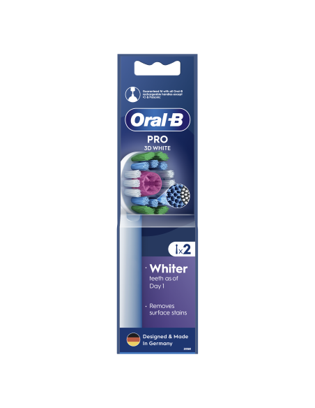 Oral-B EB18-2 3D White Pro Dantų Šepetėlio Galvutės, 2 Vnt.
