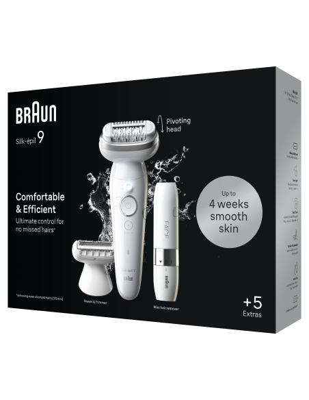 SES9-341 Braun Silk•épil 9 Epilators + FS1000 Miniskuveklis FACE