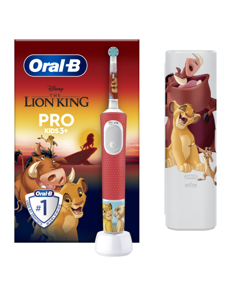 D103.413.2KX Vitality PRO Kids 3+ Lion King Elektrinis Dantų Šepetėlis + Kelioninis Dėklas