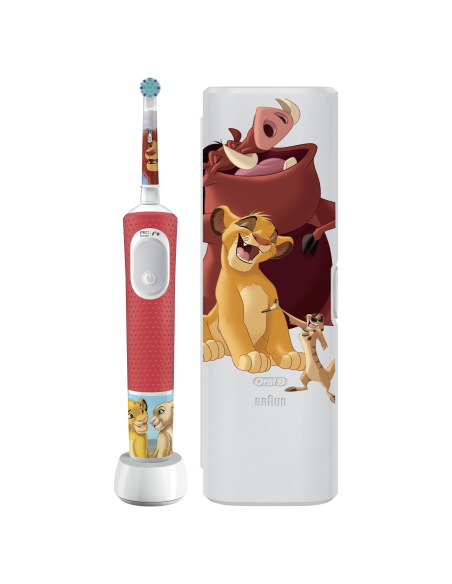 D103.413.2KX Vitality PRO Kids 3+ Lion King Elektrinis Dantų Šepetėlis + Kelioninis Dėklas