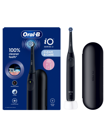 iOS2.1D9.2K Oral-B iO2 Elektriskā Zobu Birste Night Black + Ceļojuma Futrālis