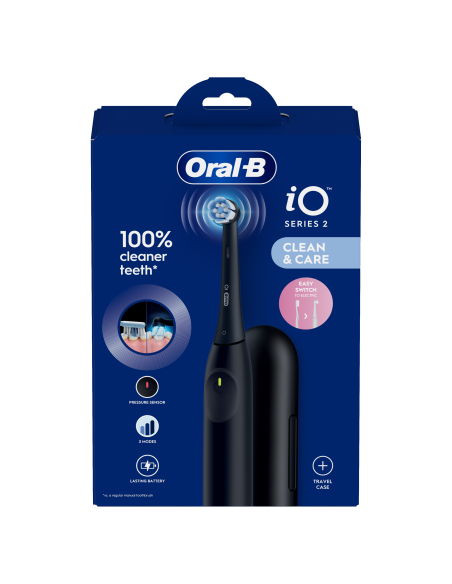 iOS2.1D9.2K Oral-B iO2 Elektriskā Zobu Birste Night Black + Ceļojuma Futrālis