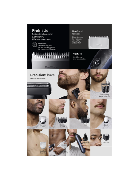 AIO7580 Braun Trimmeru Komplekts Viss Vienā 15in1 